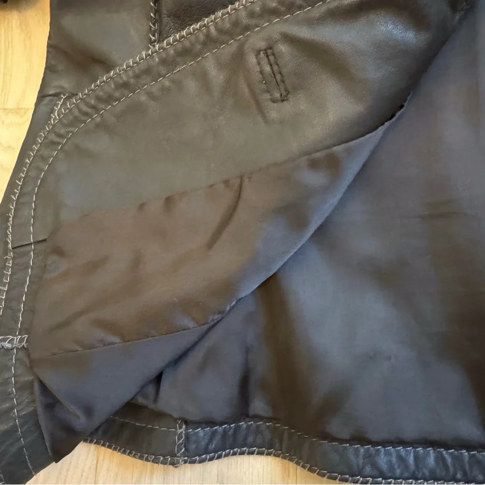 Frank Walder chocolate lamb leather jacket - Picture 5 of 9